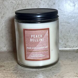 Bath & Body Works - White Barn Peach Bellini Single Wick Jar Candle NWT